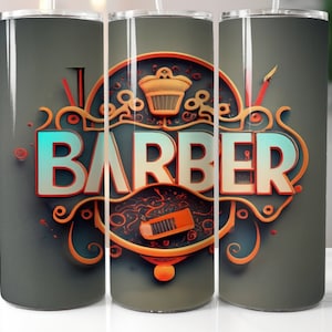 Barber Tumbler Design: 20oz Sublimation PNG (Digital Download)