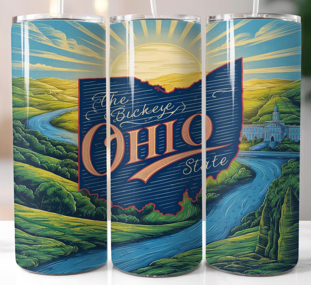 Ohio State 20oz Skinny Tumbler Wrap PNG, Sublimation Design, Digital ...