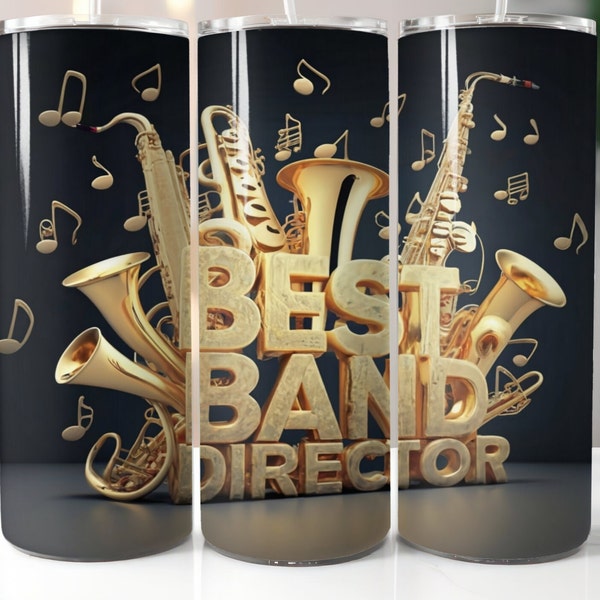 Band Director 20oz Skinny Tumbler Wrap, Band Director Tumbler Design, Digital Product Appreciation End of School Year Gift Ideas