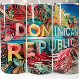 Dominikanische Republik Flagge Tumbler Wrap: 20 Unzen Skinny Tumbler Sublimation Design (Digitaler Download)