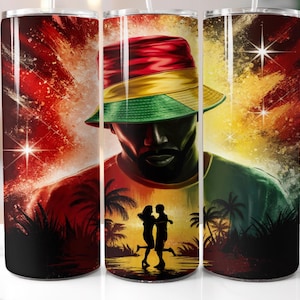 Rasta Tumbler Wrap | Digital Download | 20 Oz Skinny Tumbler Design | 20Oz Tumbler | Rasta Flag Tumbler Design | Marley Tumbler Design
