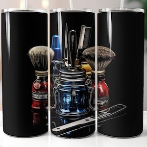 Barber Tumbler PNG: Barbershop Tools Sublimation Design (Digital Download)