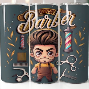 Barber Tumbler Sublimation Design: 20oz, Get Faded (Digital Download)