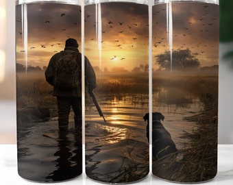 20 Oz Skinny Tumbler Duck Hunting Fishing Sublimation Design Digital ...