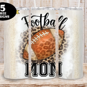 Football Mom Tumbler, Leopard Football Tumbler png, Cute Football Mom Tumbler png, Football Mom 20oz Tumbler wrap png