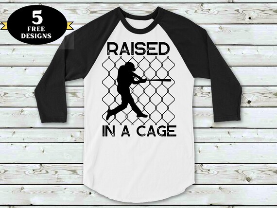 Funny baseball png, Raised in a Cage png, baseball sublimation design, baseball player shirt png, funny baseball player png