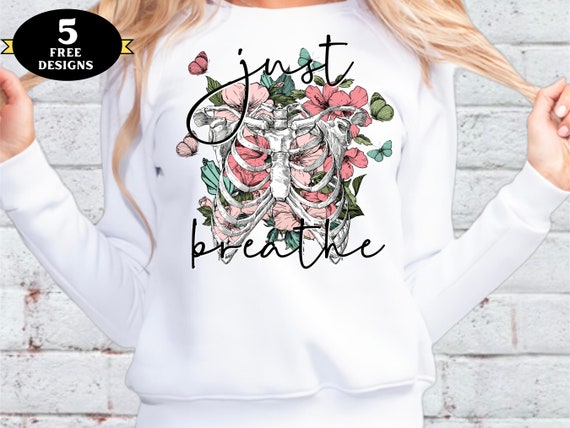Just Breathe Sublimation Design Cute Womens Shirt Png 