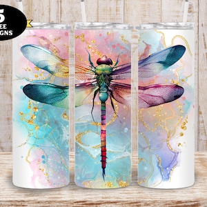 Dragonfly Alcohol Ink Tumbler png, Dragonfly Tumbler png, Pretty Dragonfly 20oz Tumbler png zdjęcie 1