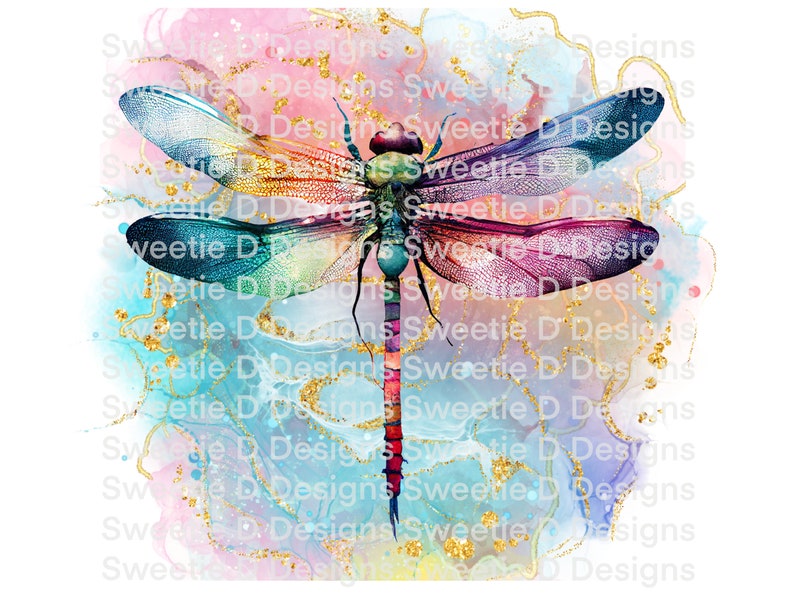 Dragonfly Alcohol Ink Tumbler png, Dragonfly Tumbler png, Pretty Dragonfly 20oz Tumbler png zdjęcie 2