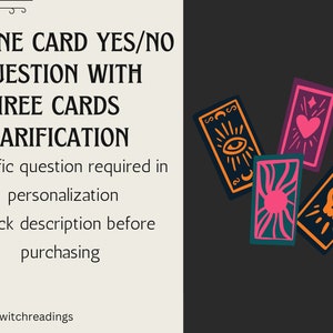 1 Carta del Tarot Sí/No Pregunta con 3 Cartas de Oráculo Aclaración Lectura Psíquica