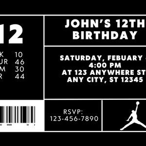 Editable Jordan Party Shoe Box Label Canva Template, Shoe Box Label Invite, Label Template for ...