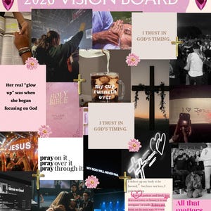 2026 Christian Vision Board Printables for Women (Digital Download)