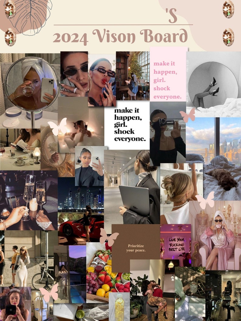 Printable 2024 THAT Girl Vision Board, 2024 Vision Board, 2024 Goals