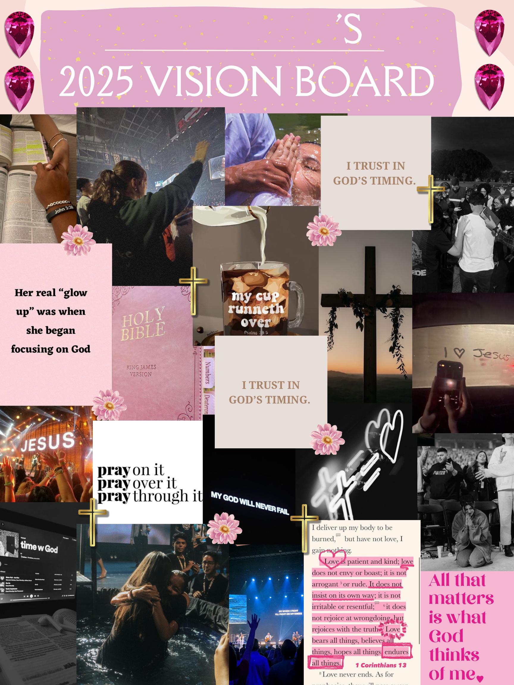 Printable 2025 Christian Girl Vision Board, 2025 Vision Board, 2025