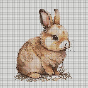 Rabbit easter cross stitch pattern instant digital download best four options two sizes many colors and less colors lovely cute bunny