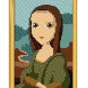 Cross-stitch pattern, Miniature, Mona Lisa, Leonardo da Vinci, masterpiece, art, wall art, pattern, small, aida