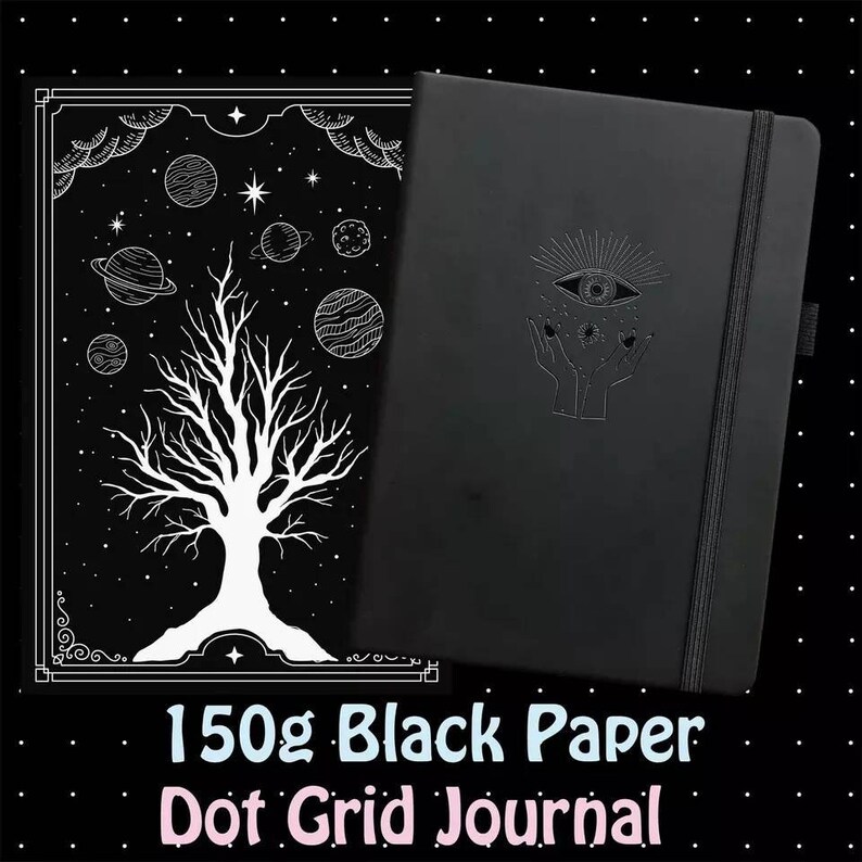 Black Paper Notebook Etsy