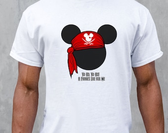 Koszulka dla dorosłych Disney World Mickey Mouse Pirate - Koszulka rodzinna Disney Trip - Koszulka Piraci z Karaibów - Zabawna koszulka Disney Pirate's Life