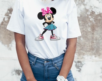 Minnie Mouse Cooles T-Shirt, Disney Trendy Shirt, Minnie Mouse T-Shirt, Spaß Minnie Mouse T-Shirt, Disney Urlaub Shirt, Disney Family Trip Shirt