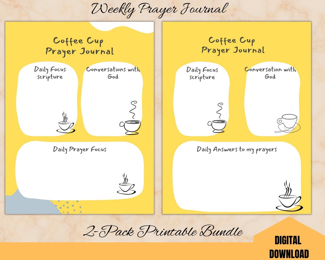Coffee Cup Prayer Journal Digital and Printable Download - Etsy