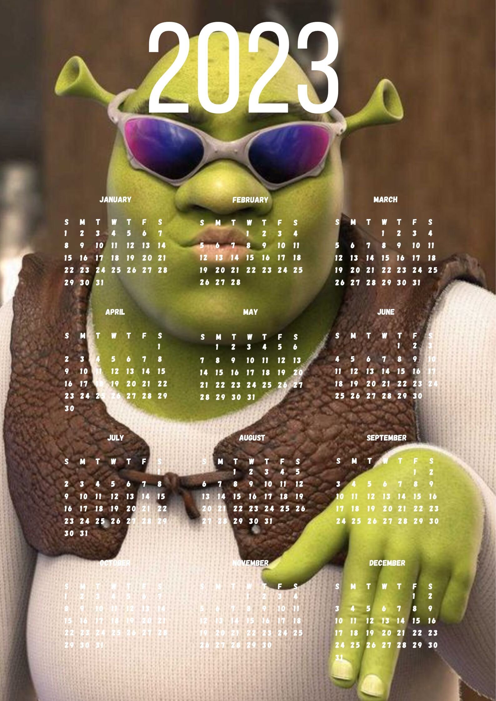 Shrek Kalender 2023 Etsy