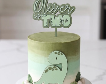 Personalised Dinosaur Cake Topper Set | 3D Printed Birthday Decor | Custom Name Dino Topper