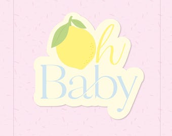 Lemon Baby Shower Cookie Cutter STL | Digital Download + Edible PNG + Black Guide
