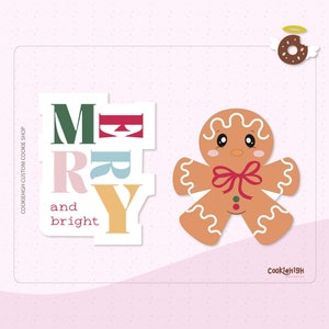 Merry & Bright Set Cookie Cutter .Stl | Instant download!