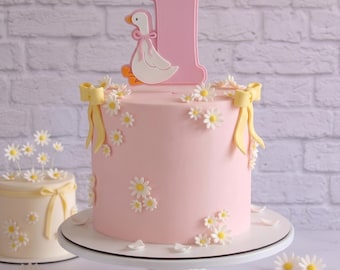 Silly Goose Cake Topper 3D Printed | Two-Tone Birthday Sign | First 1st Birthday