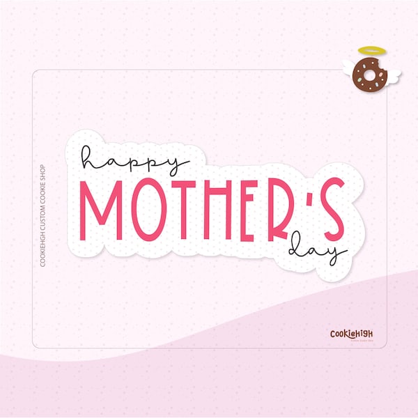Skinny Happy Mother's Day Plaque cookie cutter .Stl | Instant download!