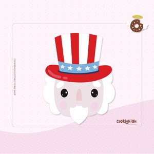 USA Patriotic Uncle Sam Face Cookie Cutter .Stl | Instant download!