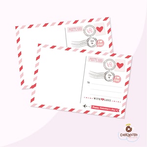 Valentinstag Postkarte Cookie Card 5 x 7 Inch | Druckbare Kekskarten zum Valentinstag | Valentinstag-Karte