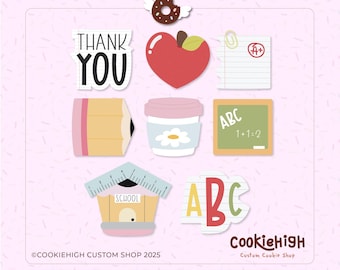 School Supplies Cookie Cutter Set | Teacher Gift, Eddie PNG (Digital Download)