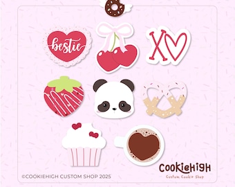 Bestie Love Valentine Cookie Cutter Set with 8 Eddie .Stl + PNG Images! | Instant Download!
