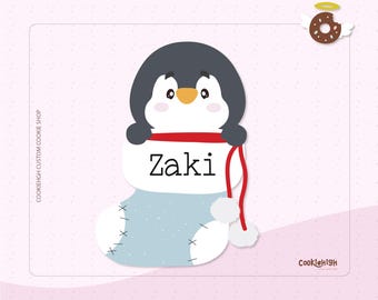 Christmas Penguin Stocking Cookie Cutter .Stl | Instant download!