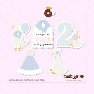 Set di taglierine per feste Floral Two Silly Goose: taglierine stampate in 3D, Eddie PNG (download digitale)