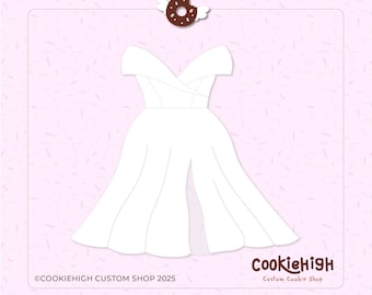 Wedding Dress Off-the-shoulder Cookie Cutter .Stl + PNG Image of Eddie! | Instant download!
