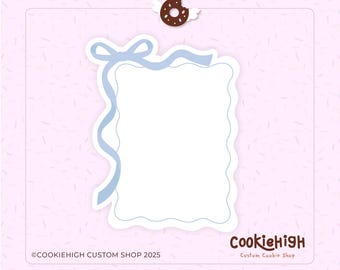 Square Scallop Bow Plaque Cookie cutter .Stl | Instant download!