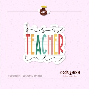Beste leraar ooit plaquette koekjesvormer .Stl + Eddie png-afbeelding! | Direct downloaden!