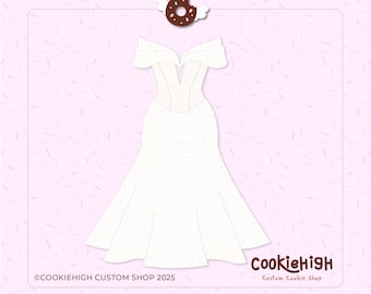Princess Wedding Dress Cookie Cutter .Stl + PNG Image of Eddie! | Instant download!
