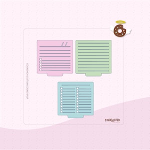 Puede incluir: Tres cortadores de galletas en rosa, verde y azul, cada uno con un diseño diferente de líneas y cuadrados. Los cortadores son para hacer galletas con un patrón de líneas o cuadros. El texto "CookieHigh Custom Cookie Shop" es visible en el lado izquierdo de la imagen.