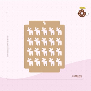 Digital: Reindeer Sprinkles - 3 sizes STL File for 3D Printing | Stencil STL files |  Digital Download Sprinkle Stencil