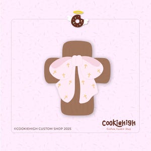 Cross Coquette Bow Cookie Cutter .Stl + PNG Image of Eddie! | Instant download!
