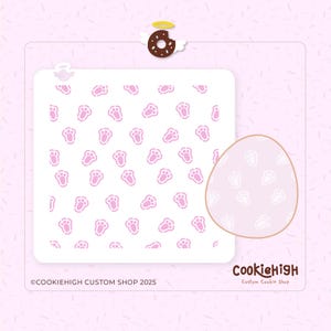 Digitaal: konijntjesvoetenprintpatroon stencil gesneden | SVG-png-direct downloaden voor cookie-stencil | Snijbestand!
