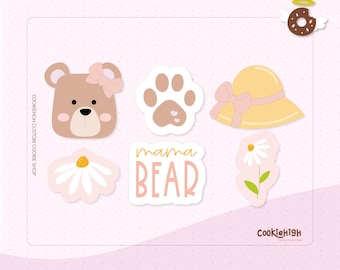 Small Mama Bear Set Cookie Cutter.STL | Instant download!