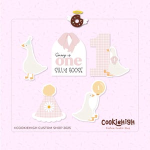 Zestaw 5 foremek do ciastek Silly Goose Party. Stl + obraz Eddie PNG! | Natychmiastowe pobranie!