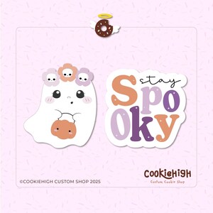 Floral Stay Spooky Halloween Set with 2 .stl cookie cutters + 4 Eddie PNG images! | Instant Download!