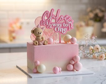 Personalised "Half Way to One" Cake Topper | 3D Printed  Birthday Decor