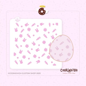 Digitaal: mix paas-lentepatroon stencil gesneden | SVG-png-direct downloaden voor cookie-stencil | Snijbestand!