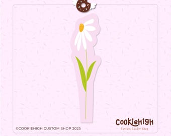 Lange dünne Daisy Flower Cookie Cutter .Stl + PNG Bild von Eddie! | Sofortdownload!